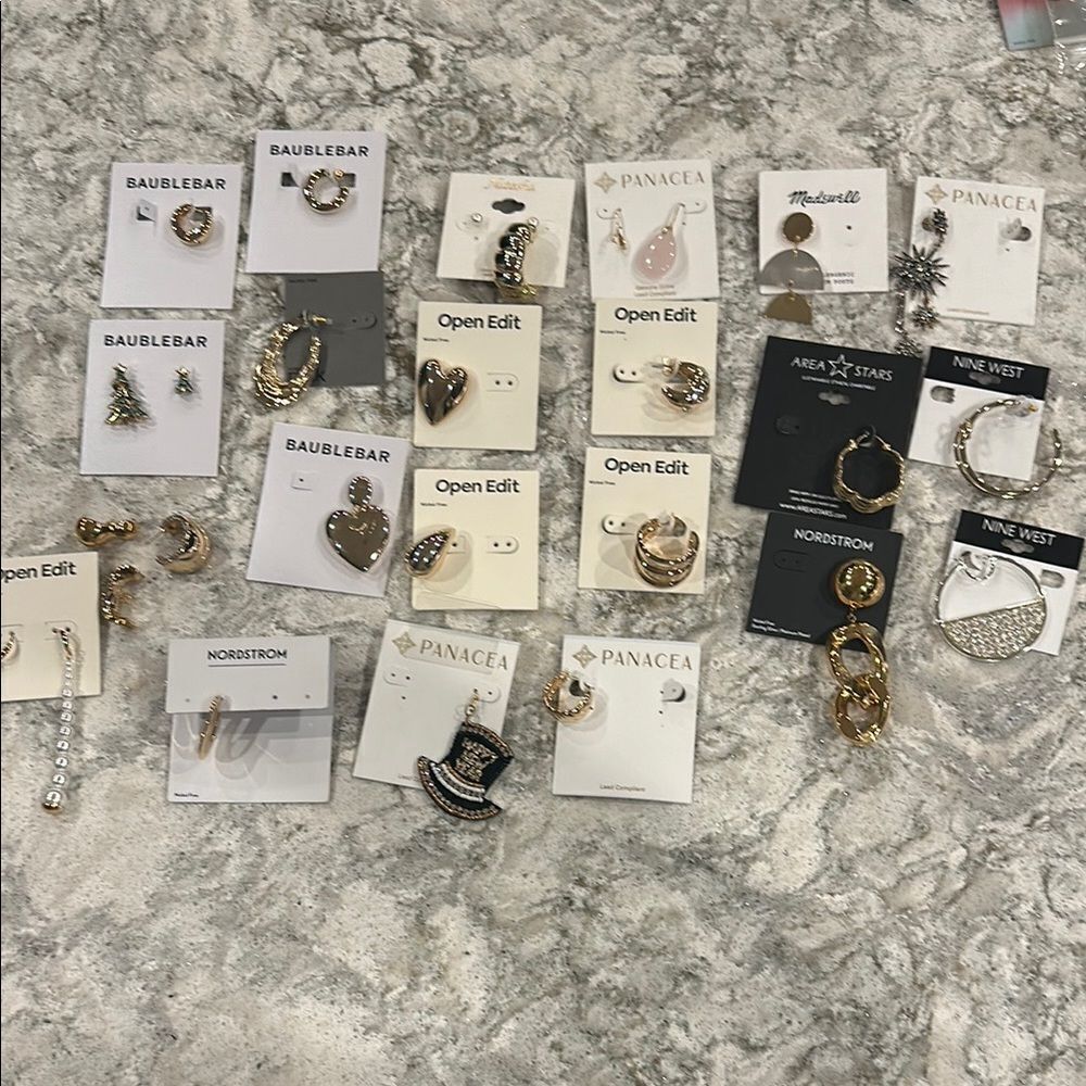 ✨ Bundle of 24 Single Gold Earrings - New With Tags